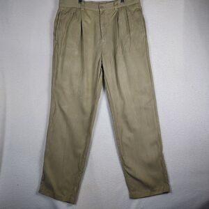 Tommy Bahama Men’s Silk Tan Khaki Pants 36x32 Relaxed Fit Casual Silk Trousers